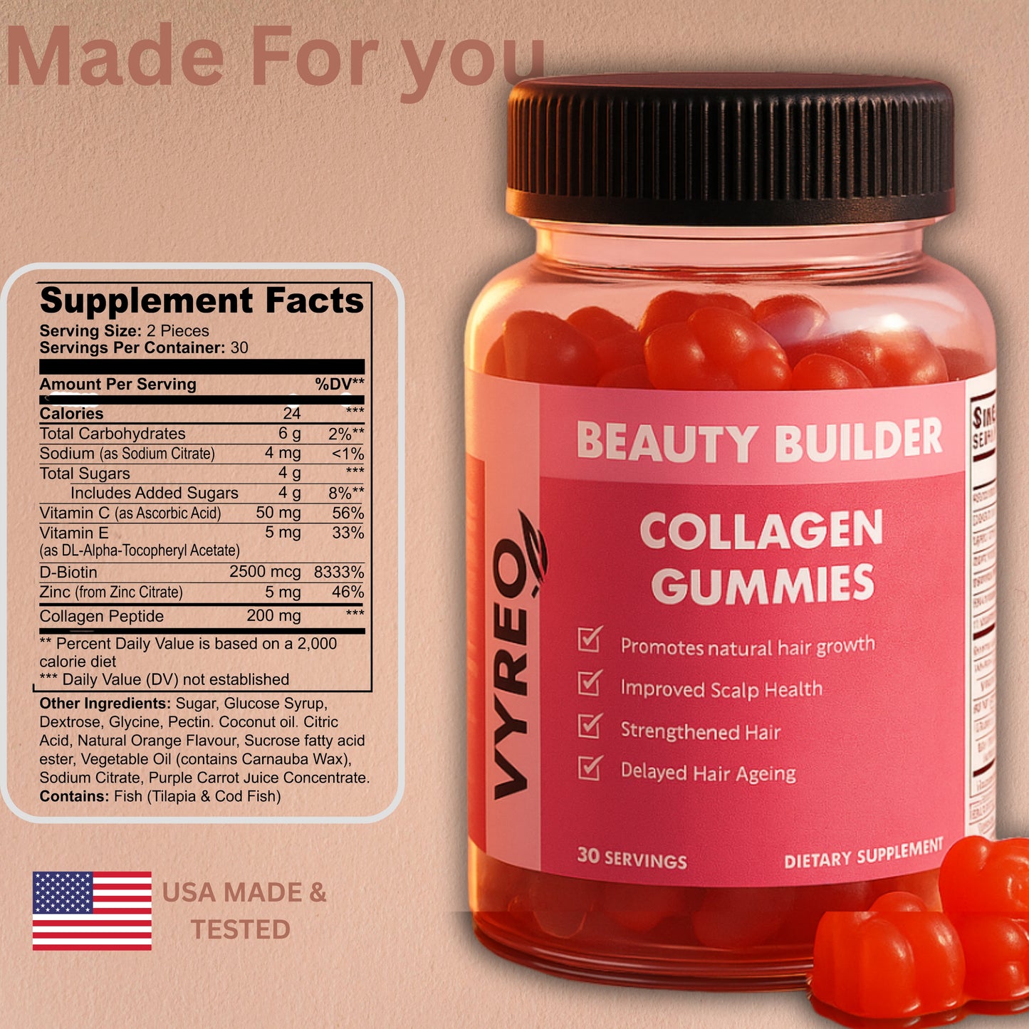 Beauty Builder Collagen Gummies For Hair